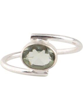 Iolite Elegant 8X6mm Bezel Set Gemstone 925 Silver Statement Ring